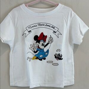 UNIQLO Disney Minnie Mouse White Kids T-Shirt Size 3-4